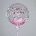 Шар Bubble с надписью и перьями, розовый